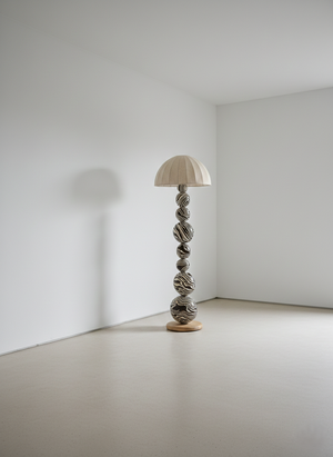 Zebra — Sculptural Mushroom Floor Lamp
