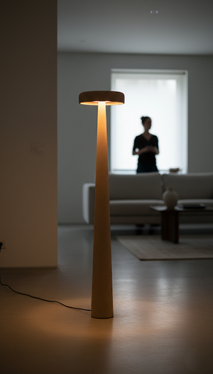 Arch Form — Minimalist Plaster Floor Lamp