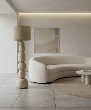 Stone Form — Sculptural Totem Floor Lamp