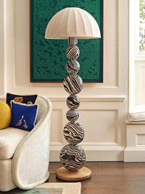 Zebra — Sculptural Mushroom Floor Lamp