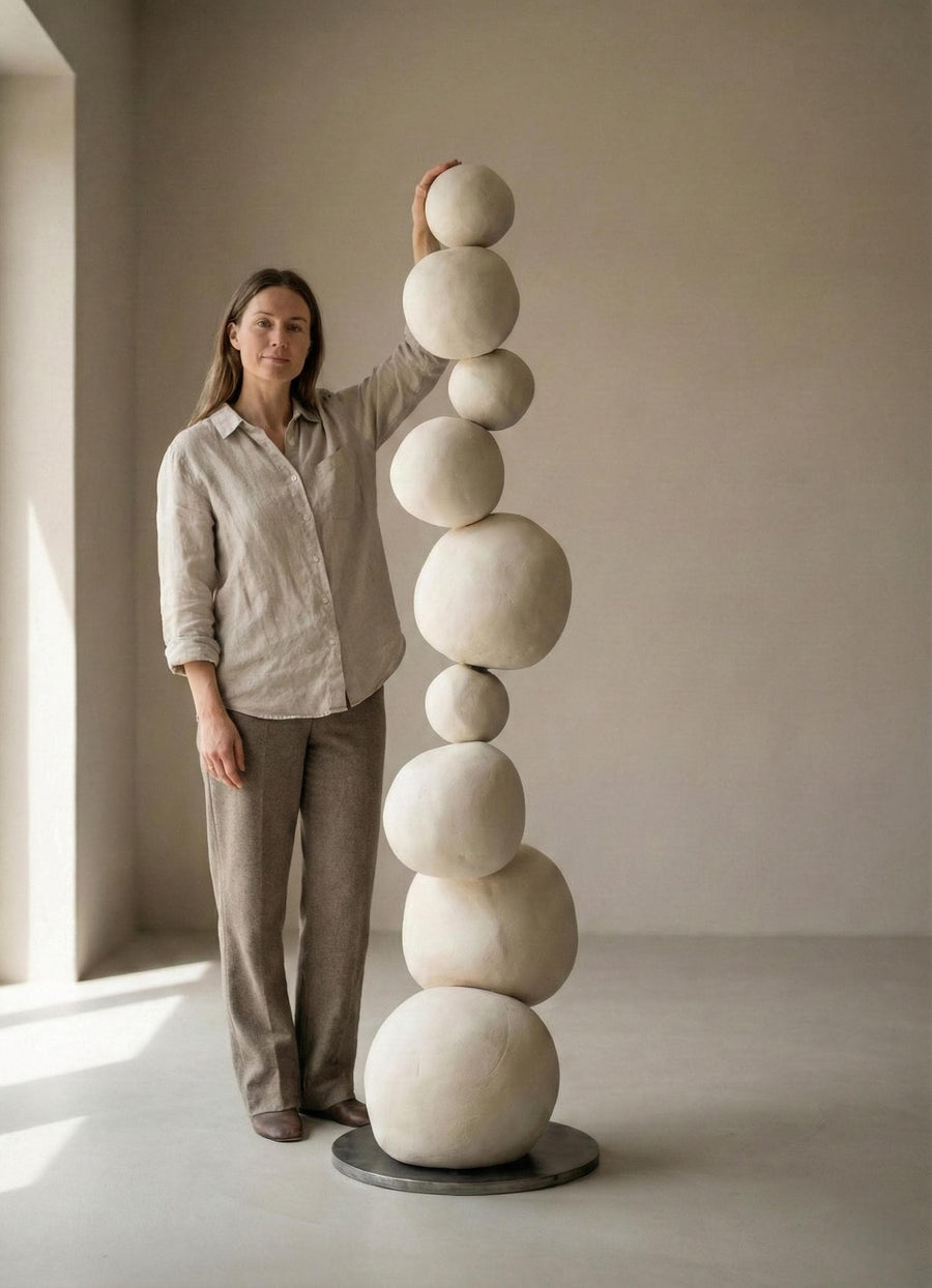 Minimal Totem — Handmade Plaster Object