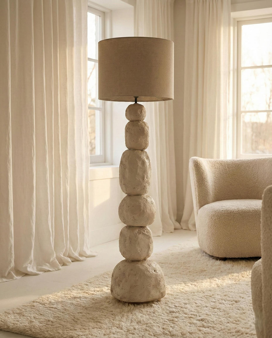 Stone Form — Sculptural Totem Floor Lamp