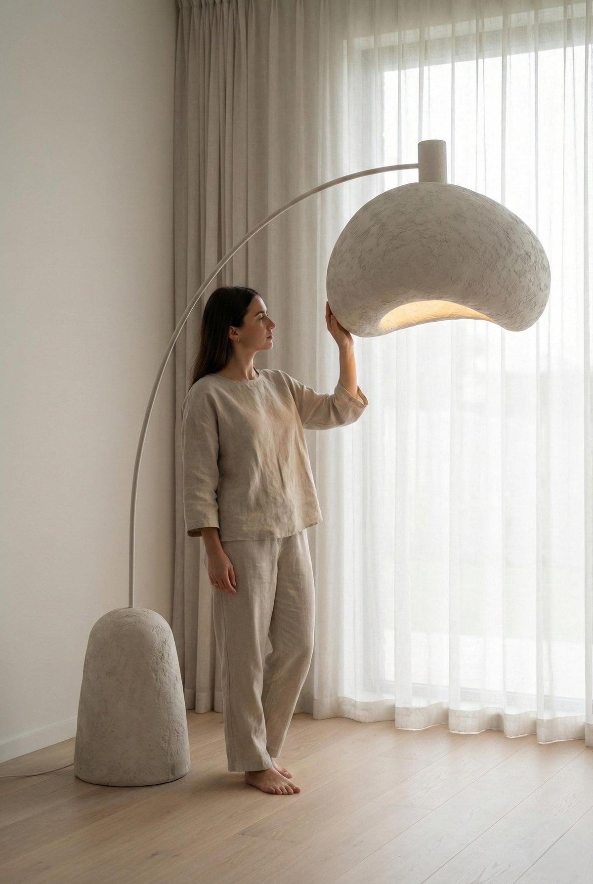 Arc — Handcrafted Plaster Floor Lamp