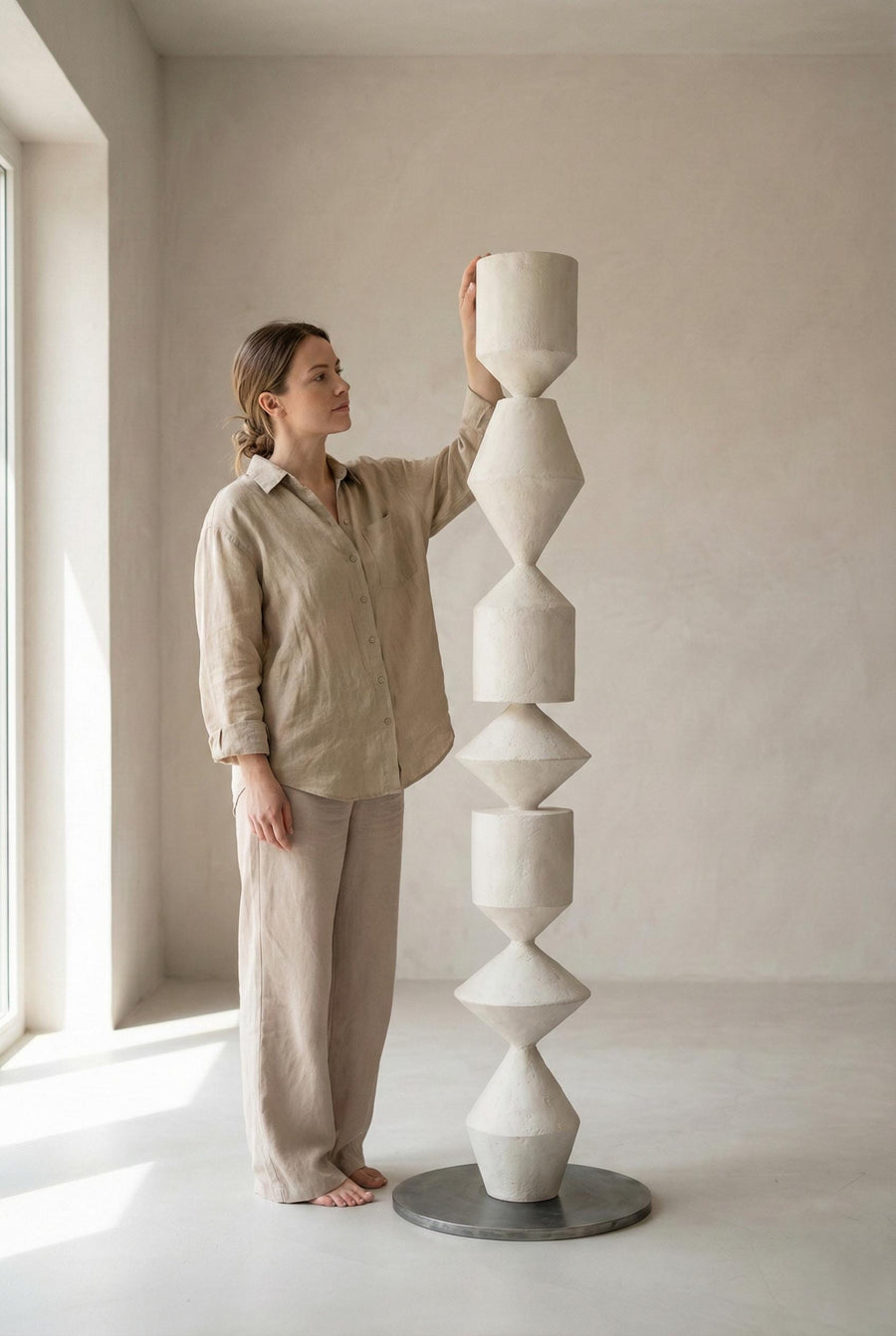 Column Totem — Organic Plaster Art Object