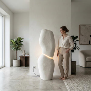 Monolith — Sculptural Plaster Floor Lamp