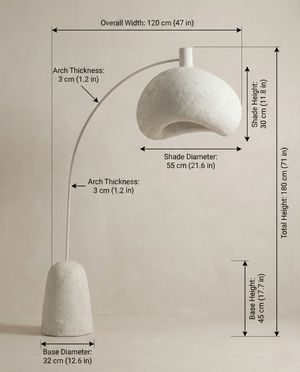 Arc — Handcrafted Plaster Floor Lamp