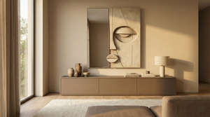 Sculptural Mirror — Handmade Plaster Wall Art